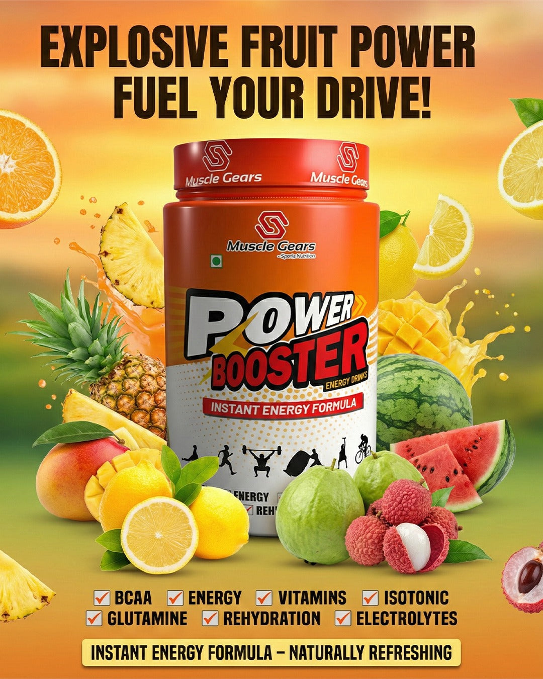 MuscleGears Power Booster | Explosive Energy & Strength Pre-Workout 💥💪