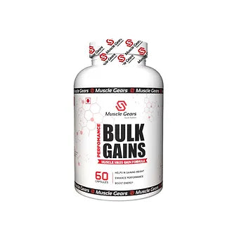 Bulk Gain Capsules for Weight Gain & Muscle Mass | Testosterone Booster, Energy & Strength Gainer Supplement (60 Caps)