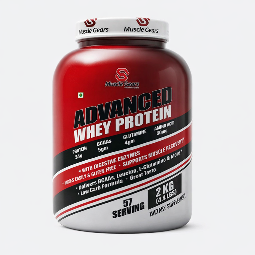Muscle Gears Advanced Whey Protein Powder | 24g Protein per Scoop | Fast Absorption | Supports Muscle Growth & Recovery