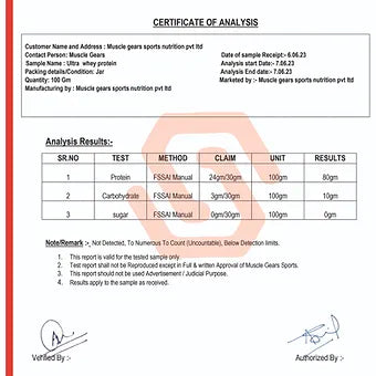 Muscle Gears Ultra Whey Protein Powder Zero Sugar, 24g Protein, 4g BCAA for Muscle Growth & Recovery
