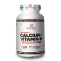 Muscle Gears Calcium+Vitamin D supplement bottle on a white background