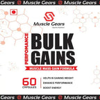 Bulk Gain Capsules for Weight Gain & Muscle Mass | Testosterone Booster, Energy & Strength Gainer Supplement (60 Caps)
