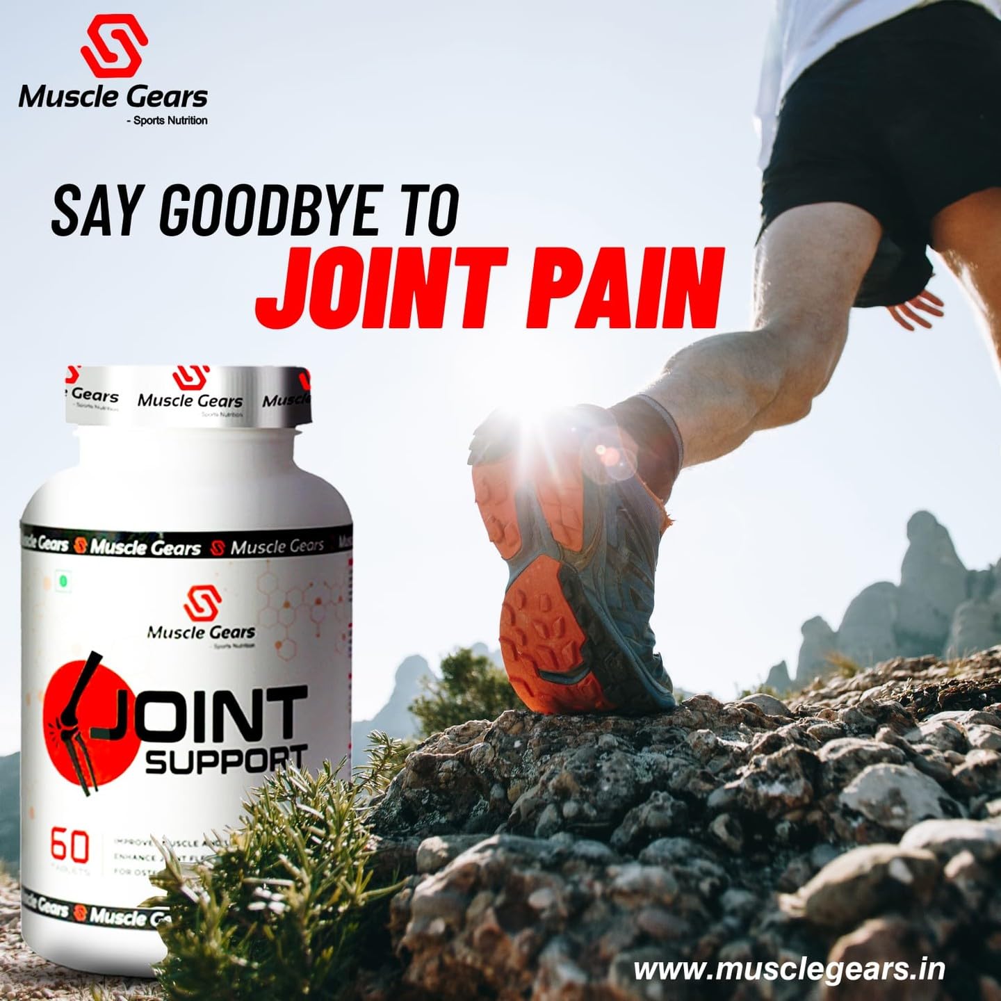 Muscle Gears Joint Support 60 Tablets For Knee and Joint Health