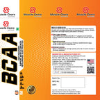 Muscle Gears BCAA supplement packaging with orange and white design