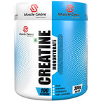 Muscle Gears Creatine Monohydrate supplement container on a white background