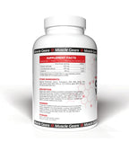 Supplement bottle with 'Muscle Gears' branding on a white background