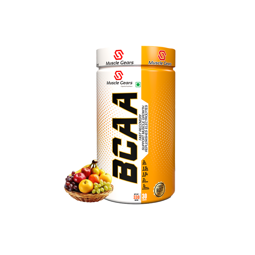 Muscle Gears BCAA 2:1:1 Amino Acid Formula with Electrolytes & L-Glutamine | Supports Muscle Recovery, Lean Muscle Growth & Hydration | Intra-Workout Endurance Drink | 30 Servings (330g)