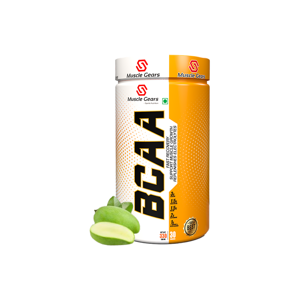Muscle Gears BCAA 2:1:1 Amino Acid Formula with Electrolytes & L-Glutamine | Supports Muscle Recovery, Lean Muscle Growth & Hydration | Intra-Workout Endurance Drink | 30 Servings (330g)