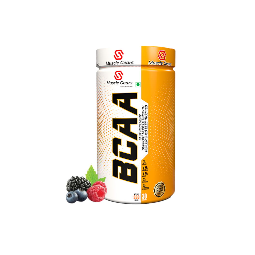 Muscle Gears BCAA 2:1:1 Amino Acid Formula with Electrolytes & L-Glutamine | Supports Muscle Recovery, Lean Muscle Growth & Hydration | Intra-Workout Endurance Drink | 30 Servings (330g)