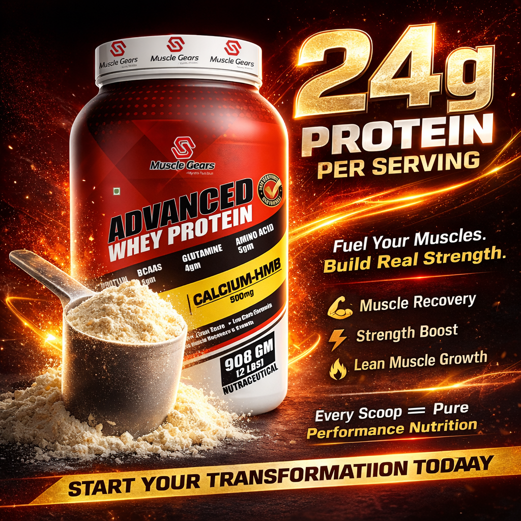 Advanced Protein Powder Muscle Gears Advanced Whey Protein Powder | 24g Protein per Scoop ...