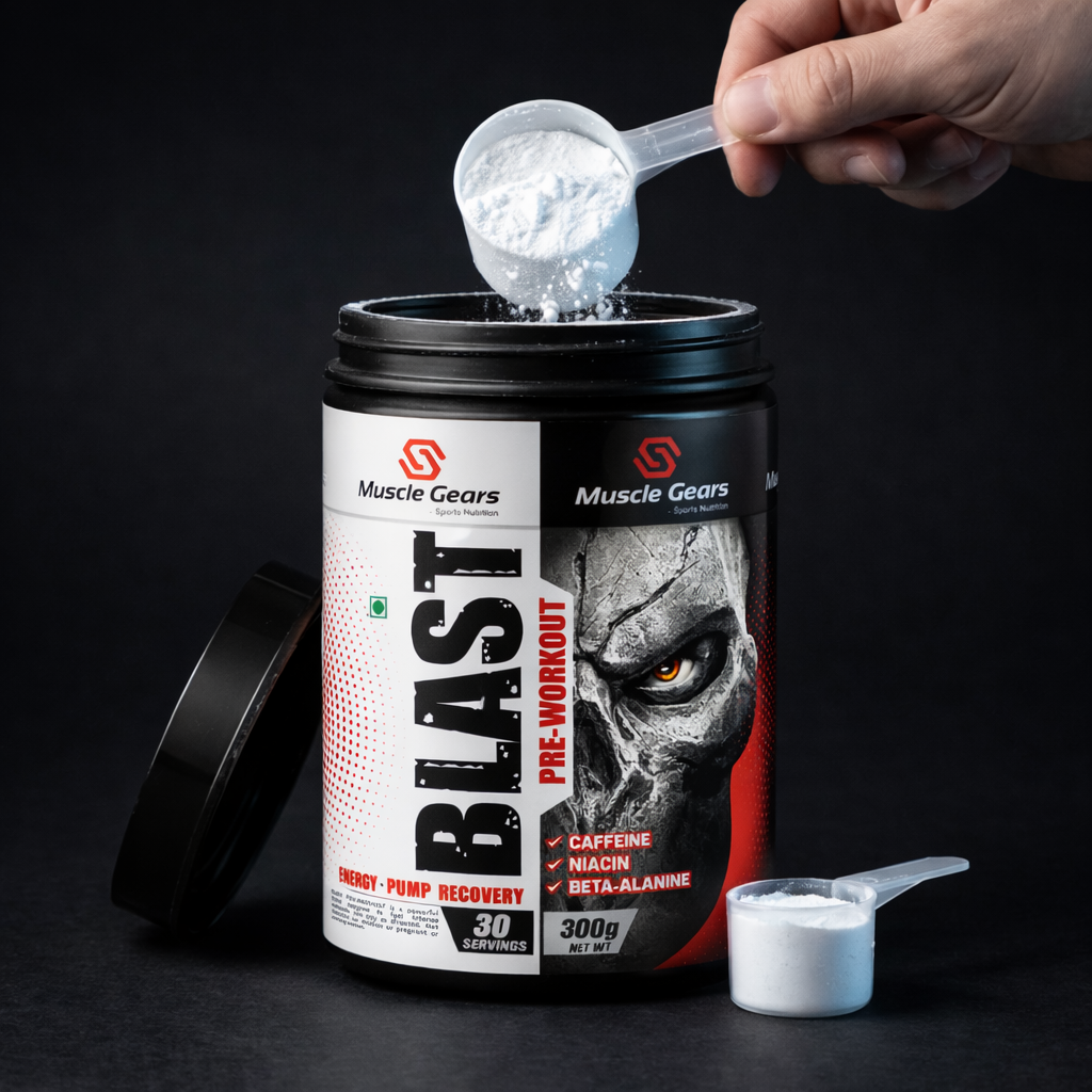 Muscle Gears BLAST Pre-Workout Supplement with Caffeine, L-Arginine ...