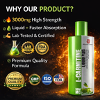 L-Carnitine 3000mg Liquid Supplement | Fat Burn, Energy, Performance & Recovery Support