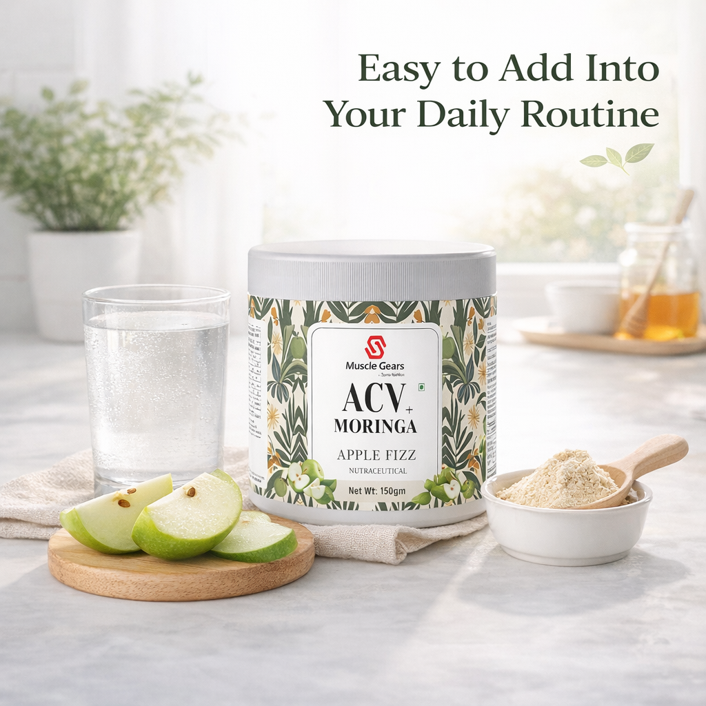 ACV + Moringa Apple Fizz Powder | Apple Cider Vinegar & Moringa Wellness Drink | Metabolism, Digestion & Daily Detox Support | Nutrient-Rich Herbal Blend | 150g