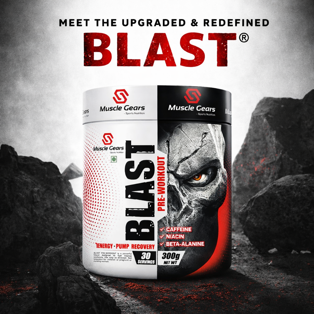 Muscle Gears BLAST Pre-Workout Supplement with Caffeine, L-Arginine & Beta-Alanine for Energy, Pump & Endurance