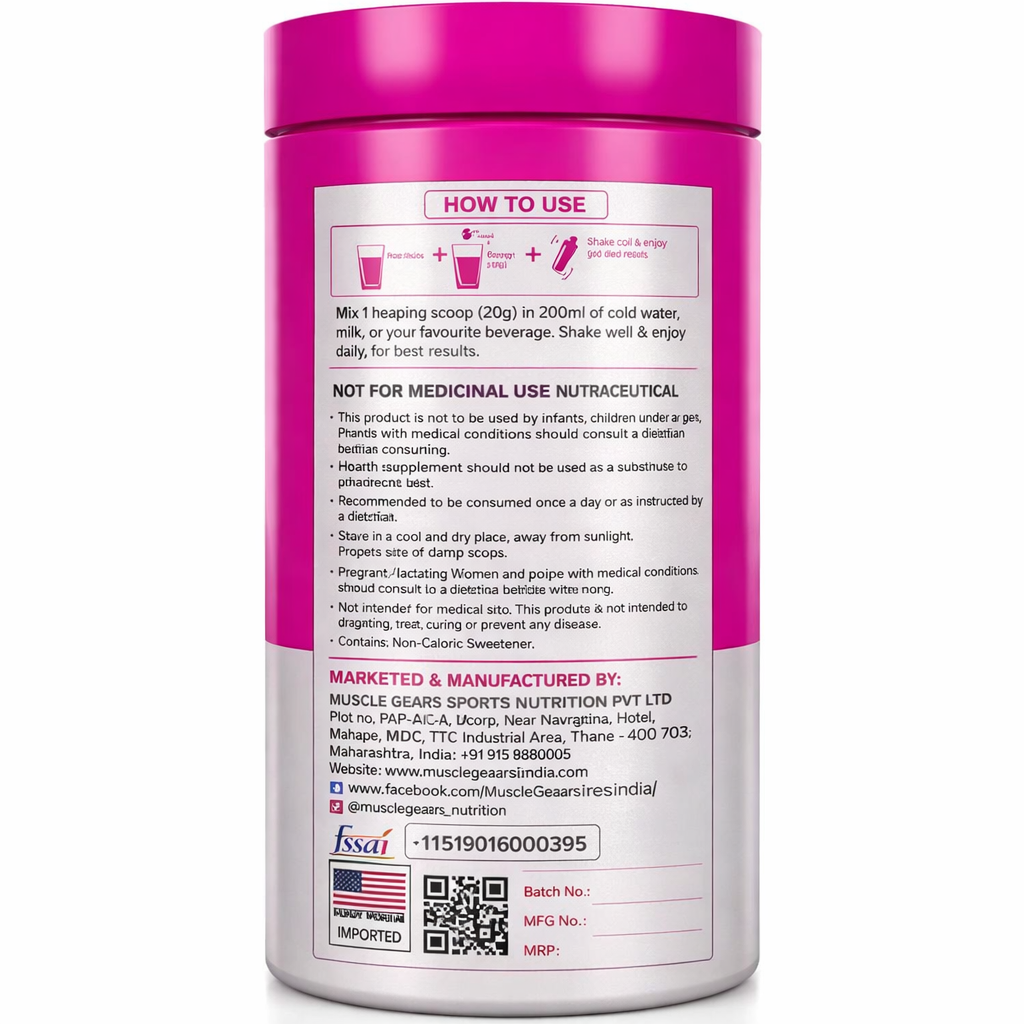 Muscle Gears Women Protein Powder Chocolate 500g + Slim Shake 500g Combo | Buy 1 Get 1 Free | Whey Protein for Women with Biotin, Collagen & Green Tea