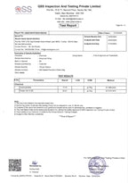 Test report from QSS Inspection and Testing Private Limited with various details and certifications.