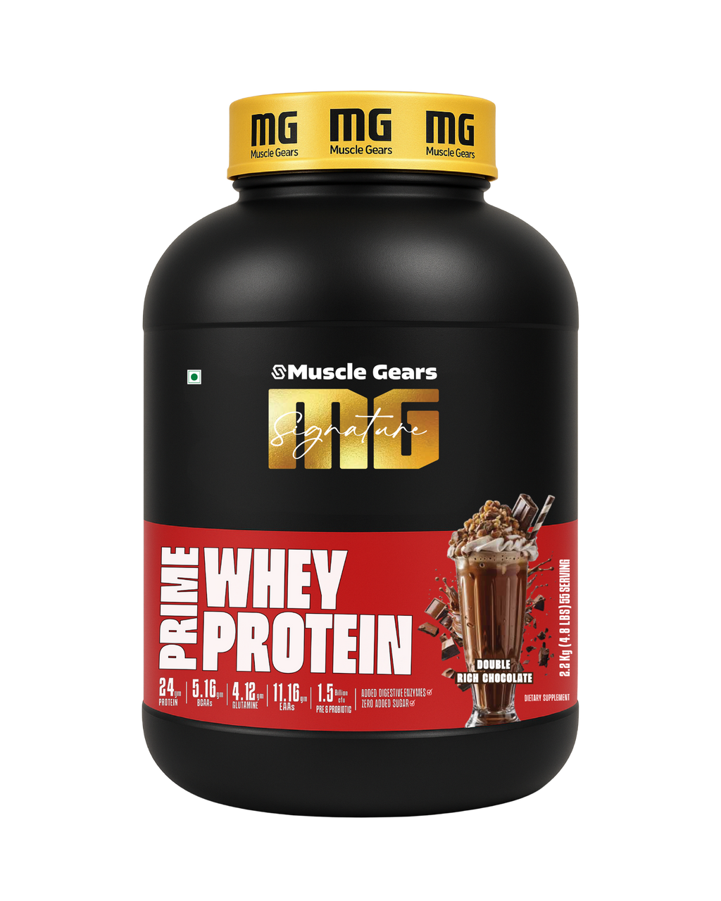 Muscle Gears Prime Whey Protein | 24g Protein, BCAAs & EAAs for Muscle Growth, Strength & Faster Recovery