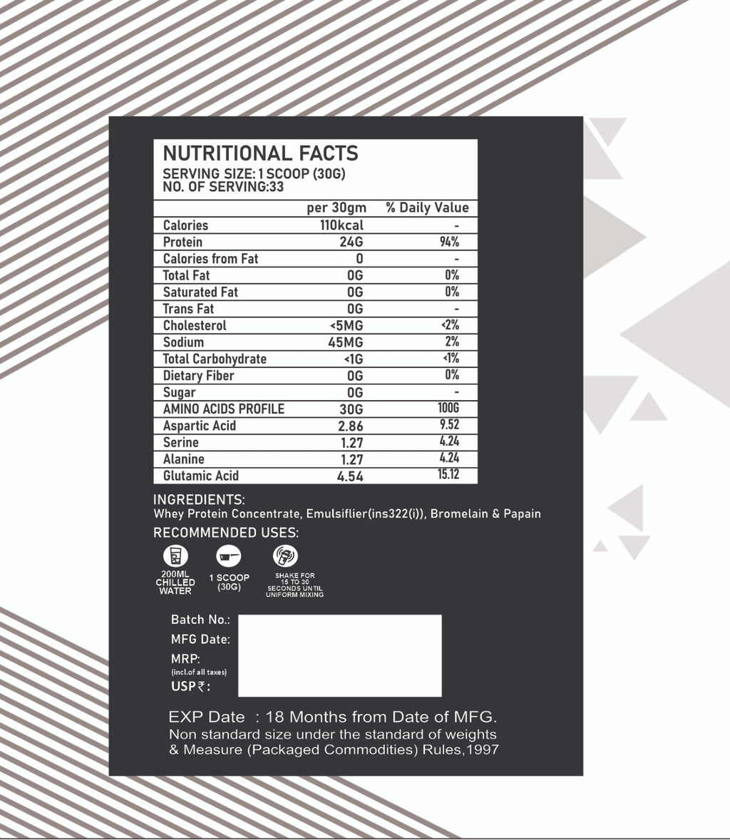 Muscle Gears Raw Whey Protein | 24g Protein per Serving, No Added Sugar, No Soy, No Colour, Ultra-Filtered Whey for Muscle Growth & Recovery