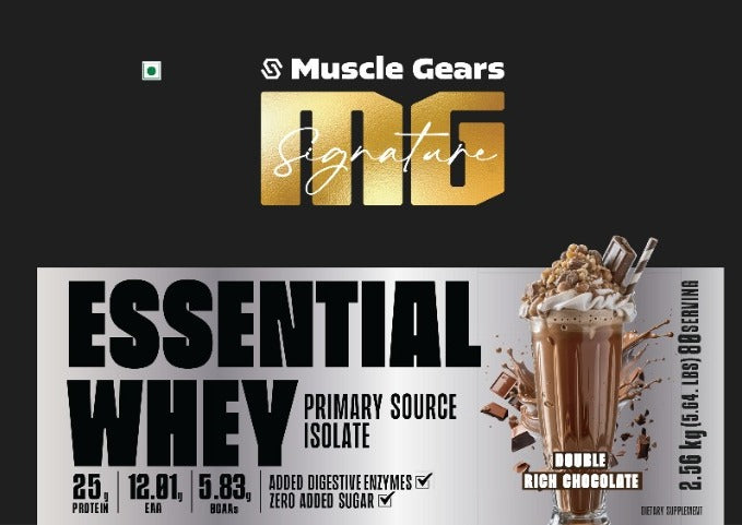 Muscle Gears Essential Whey Protein | Daily Whey for Lean Muscle, Faster Recovery & Strength | Zero Sugar