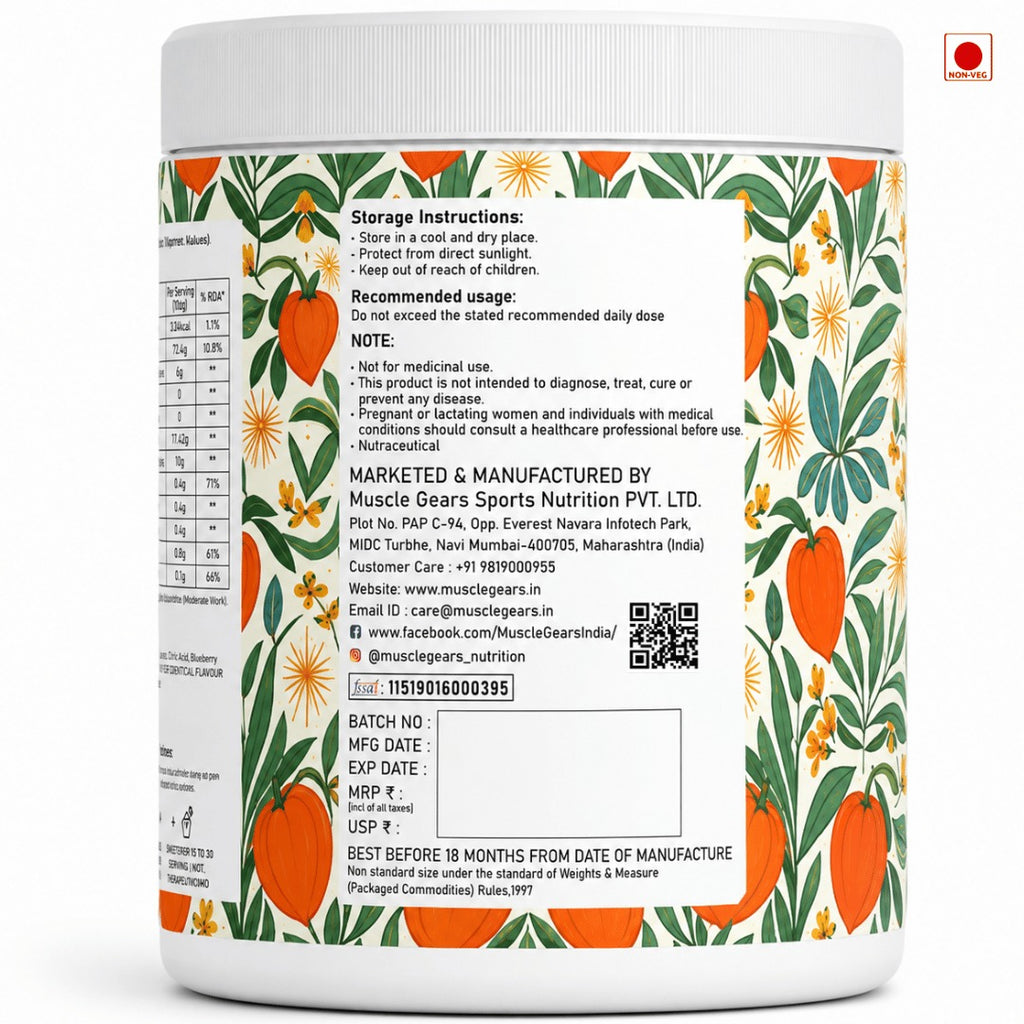 Muscle Gears Glutathione + Collagen | Skin Glow, Hair & Nail Support | Antioxidant Formula | Non-Vegetarian Supplement