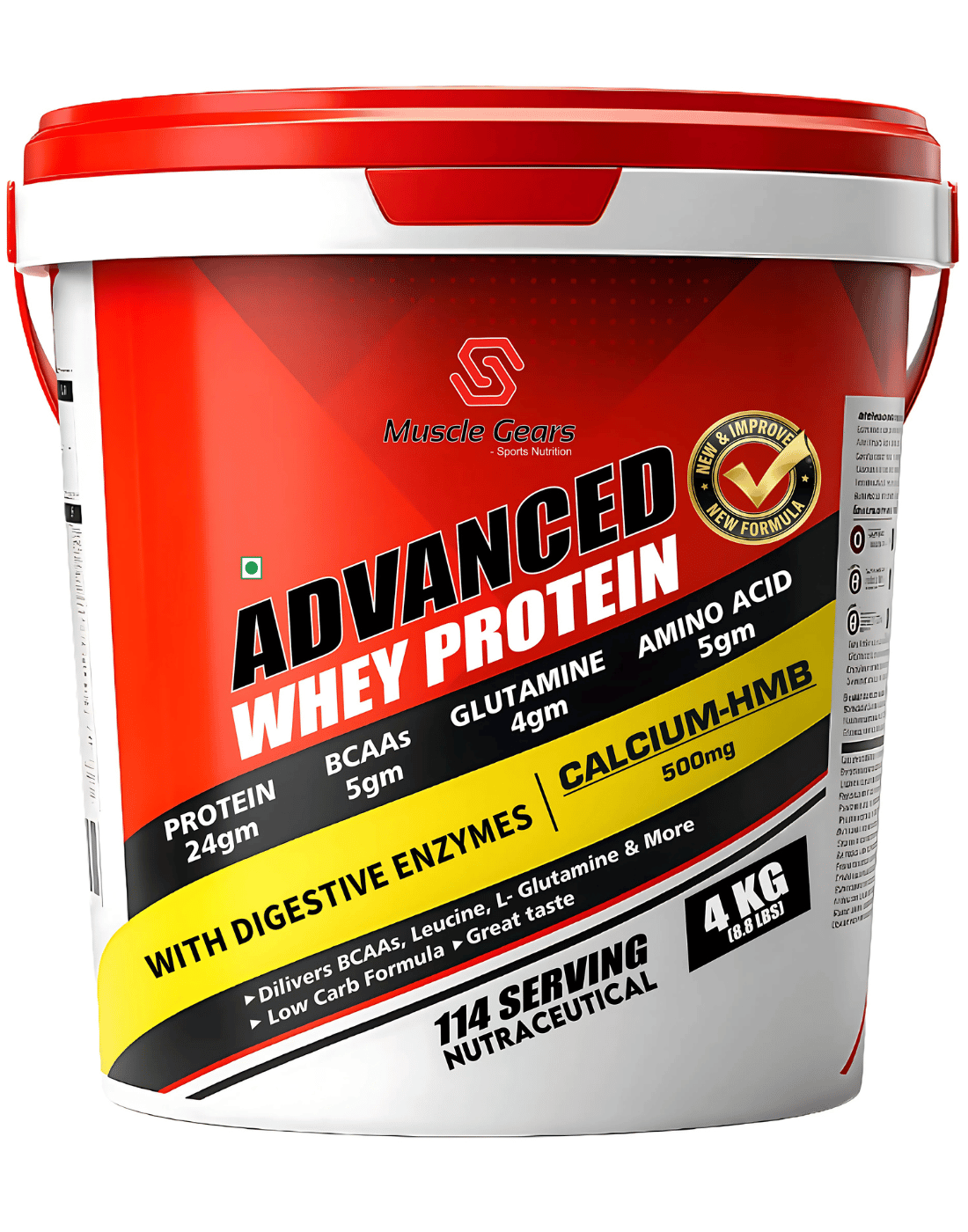 Muscle Gears Advanced Whey Protein Powder | 24g Protein per Scoop | Fast Absorption | Supports Muscle Growth & Recovery