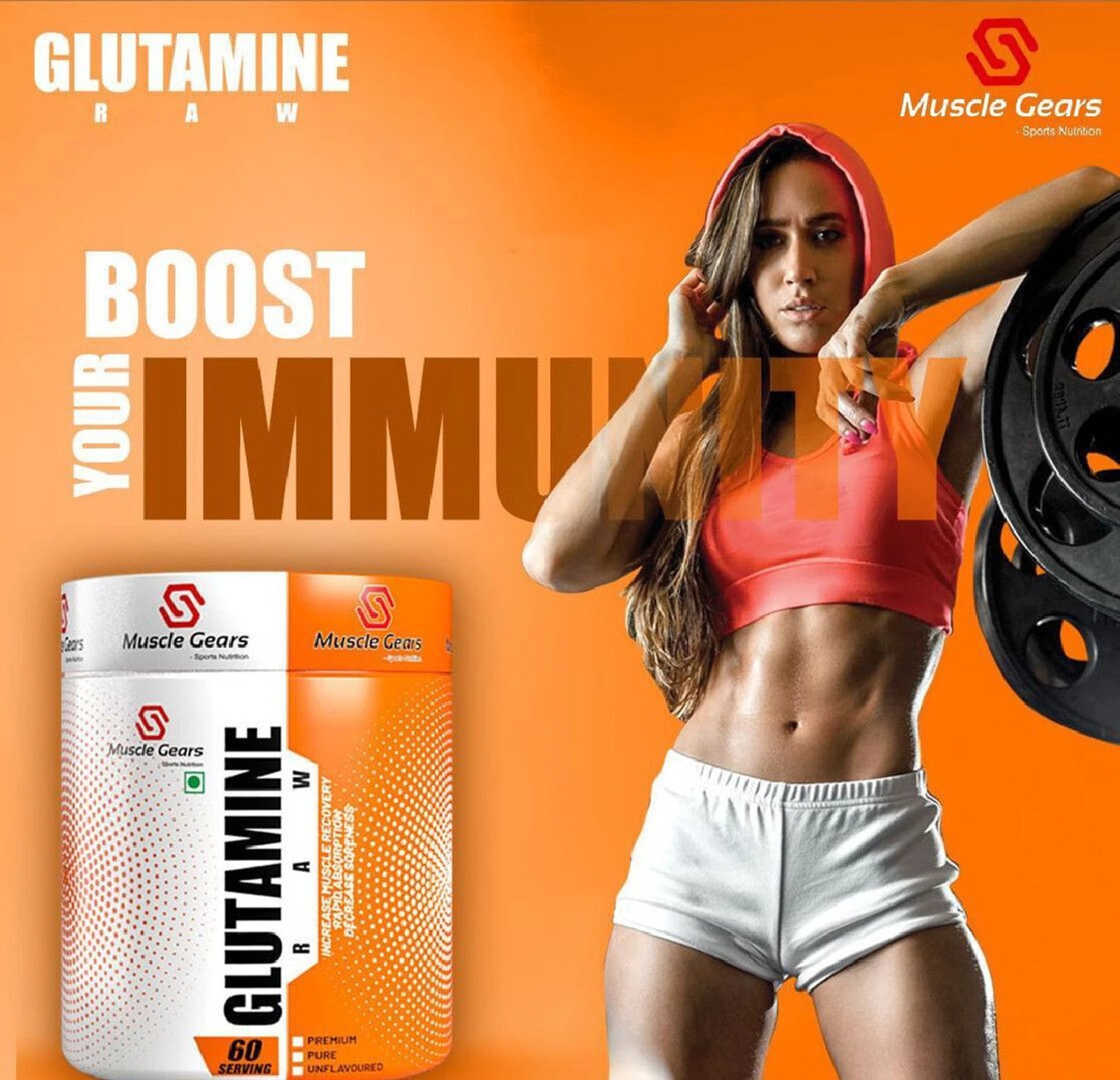 Muscle Gears Glutamine Raw – your ultimate fitness companion.