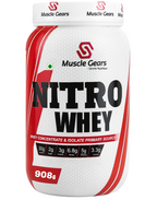 Muscle Gears Nitro Whey Protein Powder | Whey Isolate & Concentrate Blend | 30g Protein, BCAA for Muscle Growth