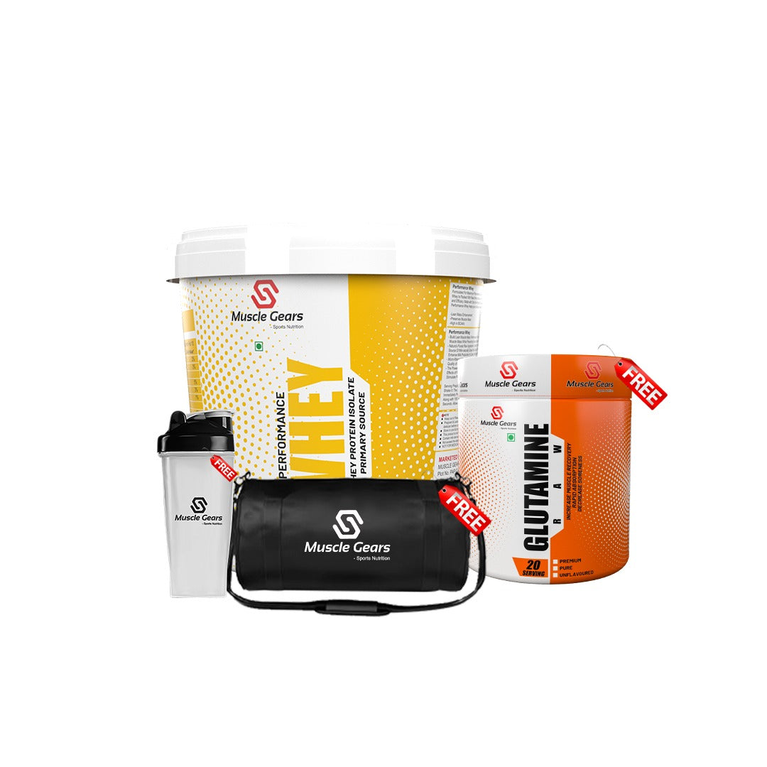 performance whey 4 kg + shaker + bag + glutamine