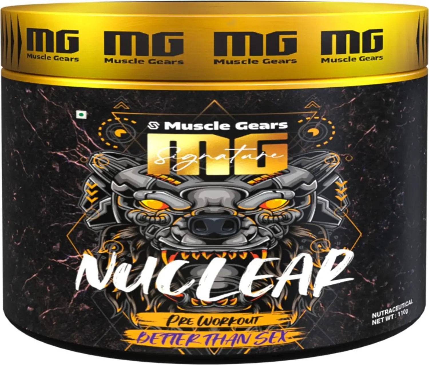 Muscle Gears Nuclear Pre-Workout Powder with Creatine HCL & AAKG | Energy, Strength & Workout Performance Support