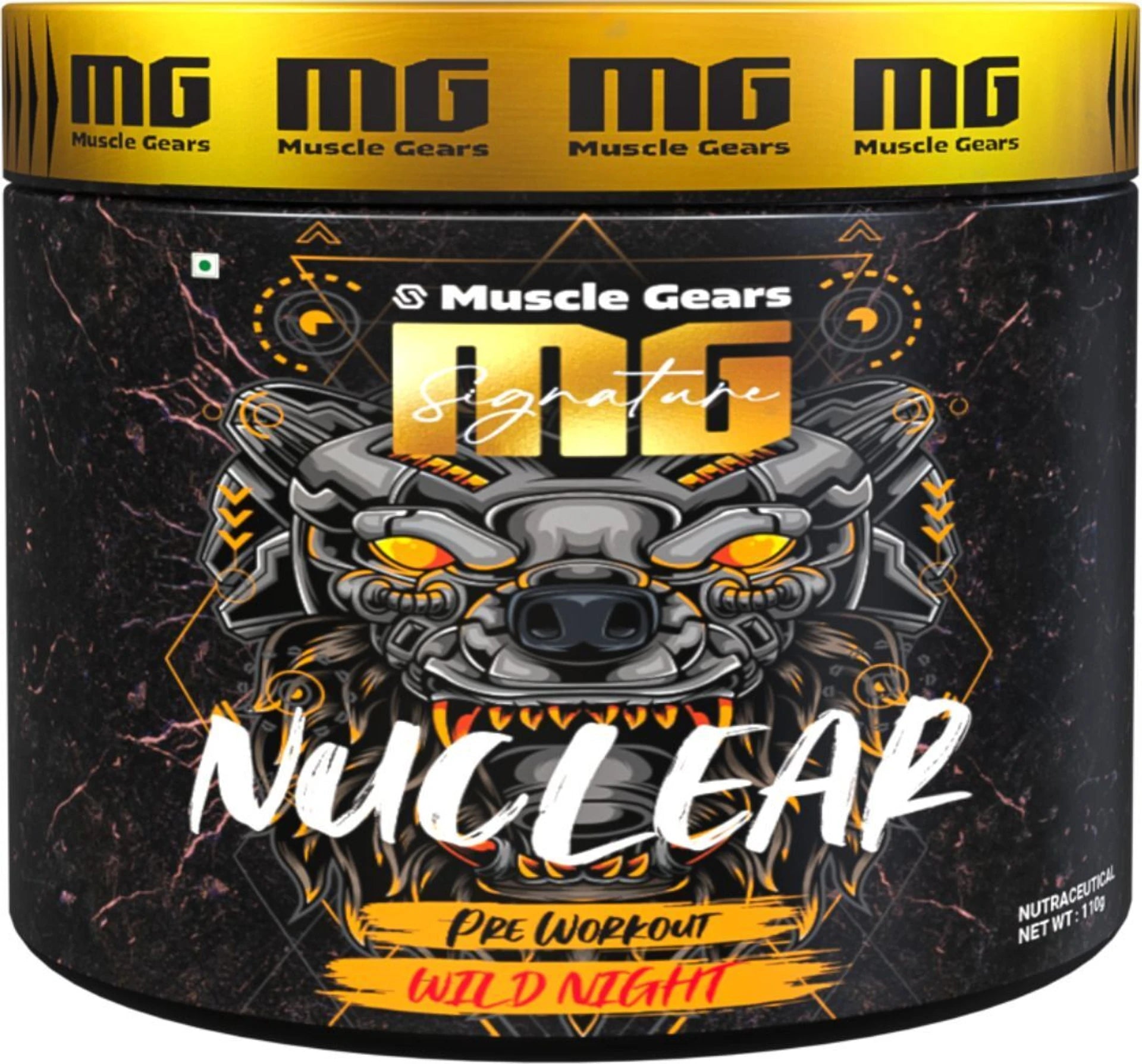 Muscle Gears Nuclear Pre-Workout Powder with Creatine HCL & AAKG | Energy, Strength & Workout Performance Support