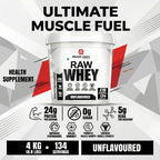 Muscle Gears Raw Whey Protein | 24g Protein per Serving, No Added Sugar, No Soy, No Colour, Ultra-Filtered Whey for Muscle Growth & Recovery