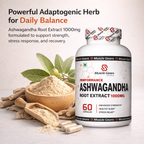 Muscle Gears Performance Ashwagandha Root Extract 1000mg | Supports Strength, Stress Relief & Healthy Sleep | High-Potency Herbal Supplement | 60 Capsules